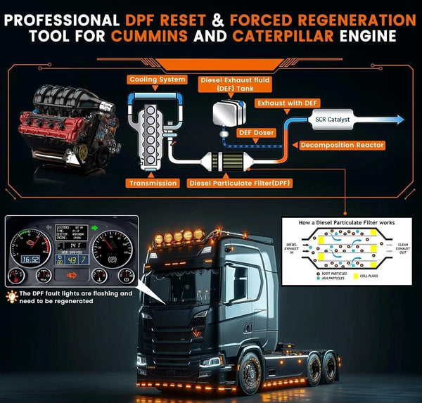 Cummins Compatible Advanced Truck Scanner with DPF Regeneration