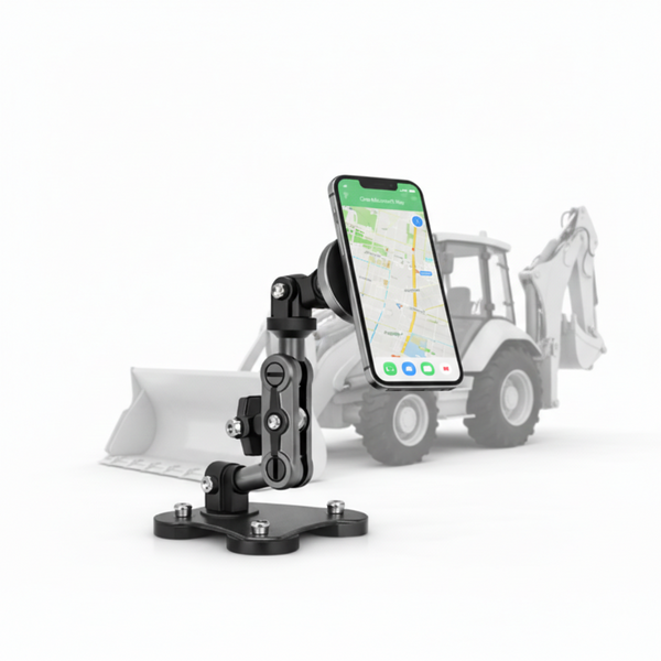 100lb Magnetic Phone Mount for Caterpillar Backhoe - Heavy Duty Phone Mount Holder