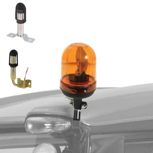 John Deere 3025e Compatible Warning Beacon Light and Bracket