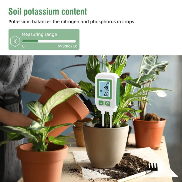 Portable NPK Soil Meter - Nitrogen Phosphorus Potassium Temp