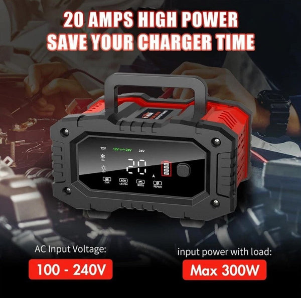 12V/24V Battery Jump Starter Charger & Maintainer for Case IH Tractor