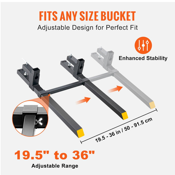 LS MT122 Compatible Tractor Clamp-on Pallet Bucket Forks