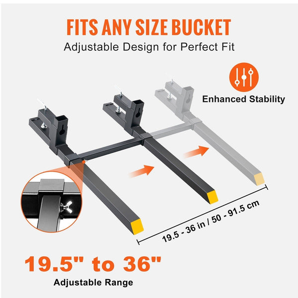 Clamp-on Pallet Bucket Forks for Mahindra Tractor