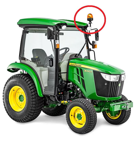John Deere 3025e Compatible Warning Beacon Light and Bracket